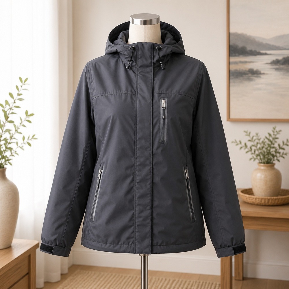 Unbranded Ski Jacket Mens Medium Black Faux Fur Lined Hooded Winter Coat